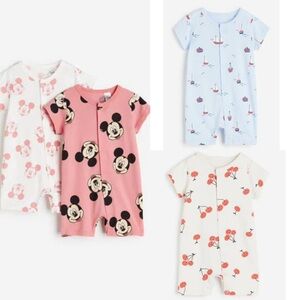 H&M Disney Mickey Mouse Bodysuit Set - Pink, White, Blue size 6-9months